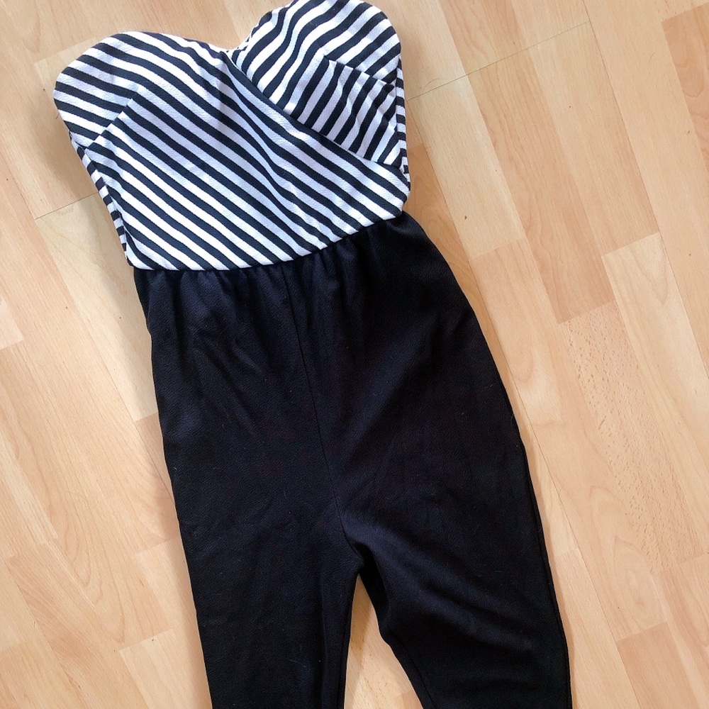 Sleeveless/Strapless Straight Leg Pants Jumpsuit